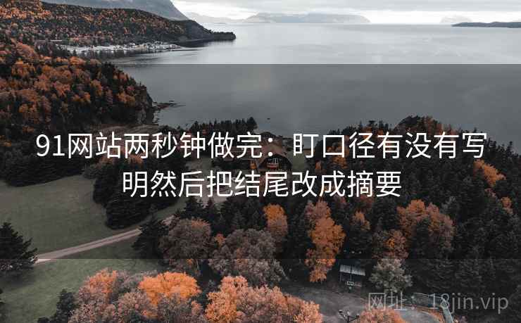 91网站两秒钟做完:盯口径有没有写明然后把结尾改成摘要